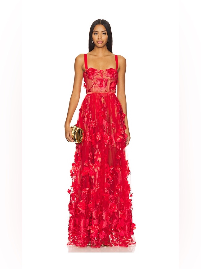 Bronx And Banco Anastasia Maxi Dress In Red Us 2